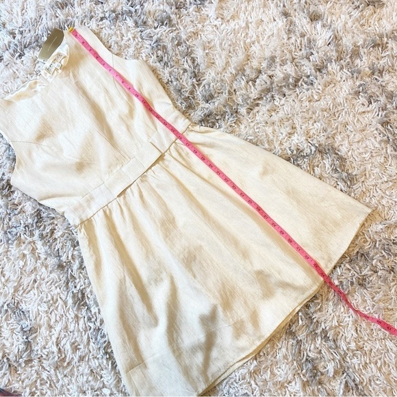 NWTs Francesca’s | Ivory/Gold Sparkle Fit and Flare Mini Dress with bow Medium - Picture 10 of 10